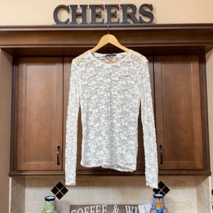 ZARA LONG SLEEVE LACE T-SHIRT